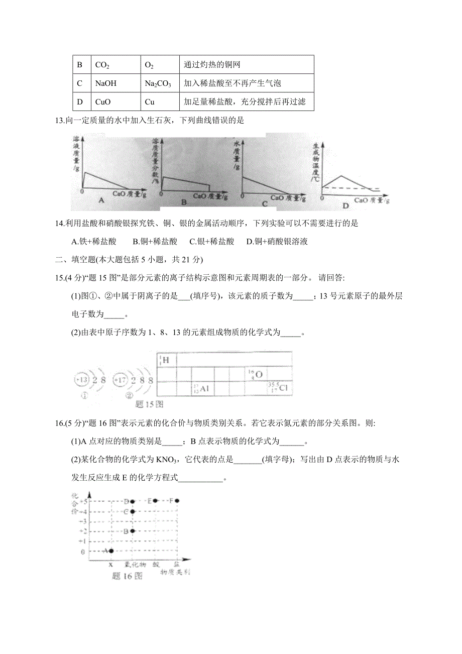 广东省2018年中考化学试题(word版,有答案)_第3页