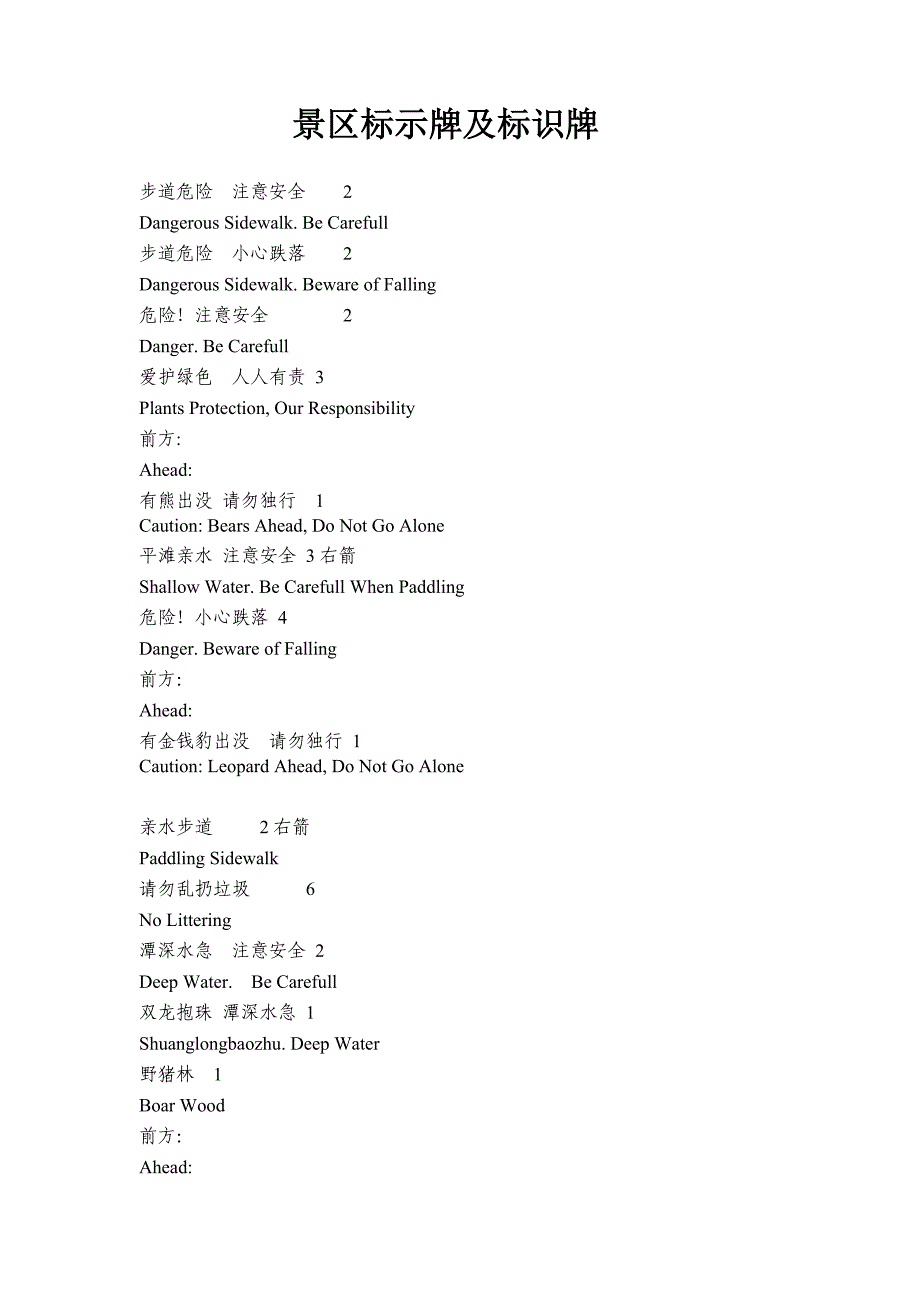 景区标示牌及标识牌_第1页