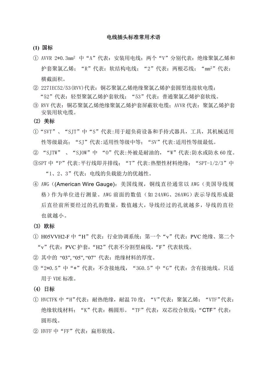电线插头标准常用术语_第1页
