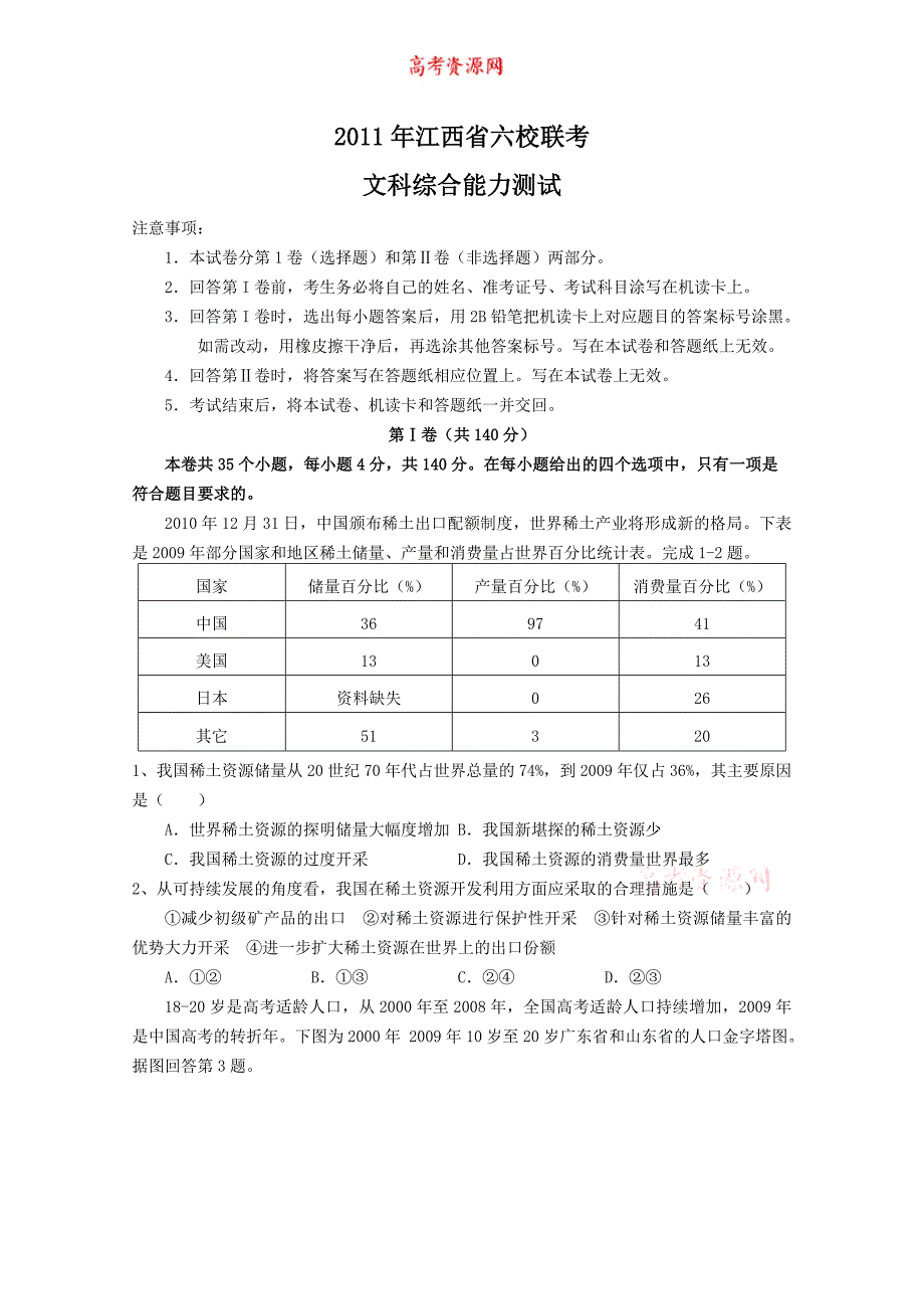 2011年江西省六校联考_第1页