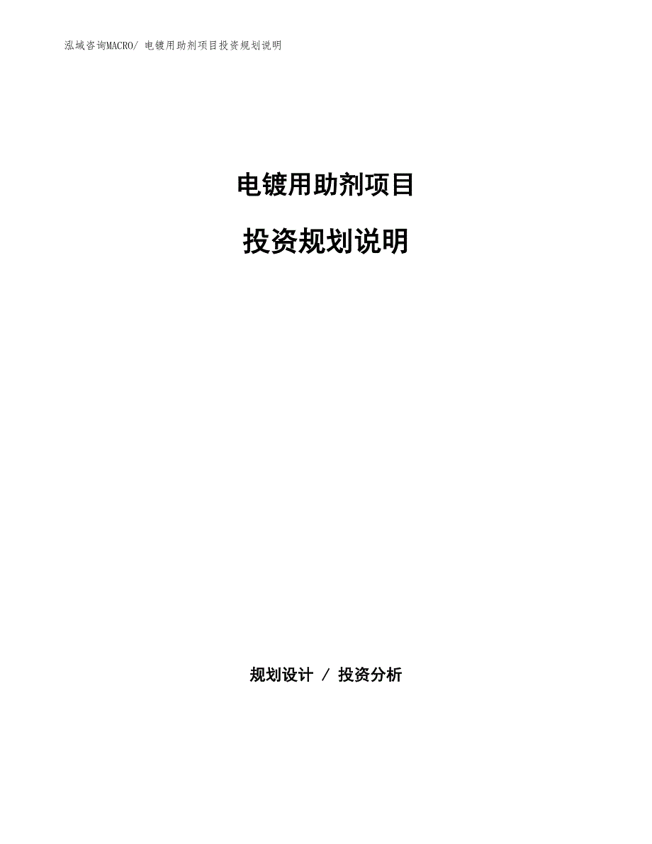 电镀用助剂项目投资规划说明_第1页