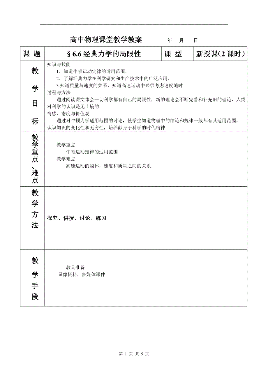 §6.6经典力学的局限性_第1页