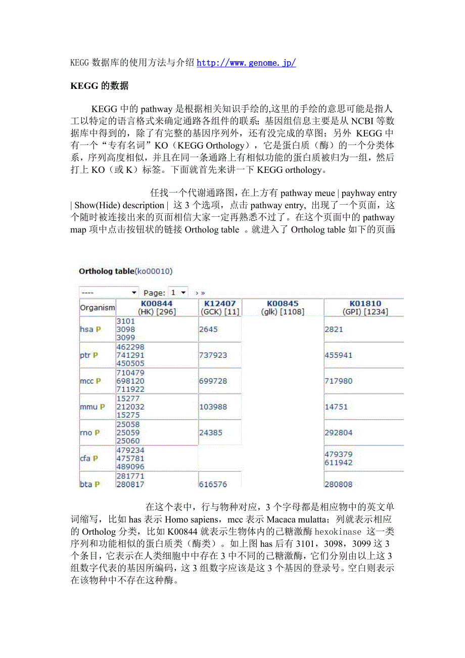 kegg数据库的使用说明_第1页