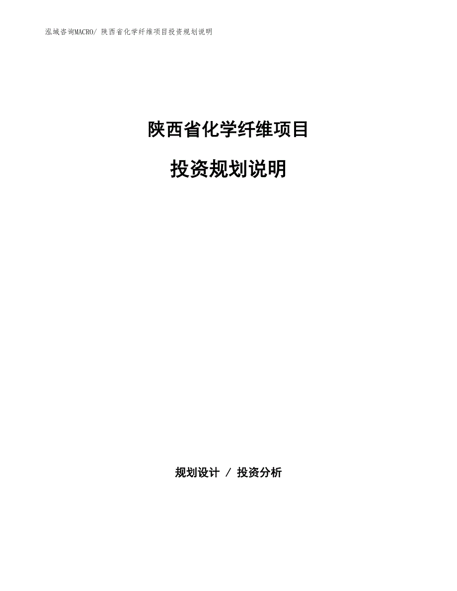 陕西省化学纤维项目投资规划说明_第1页