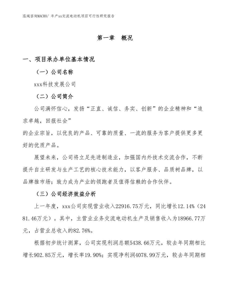 年产xx交流电动机项目可行性研究报告_第3页