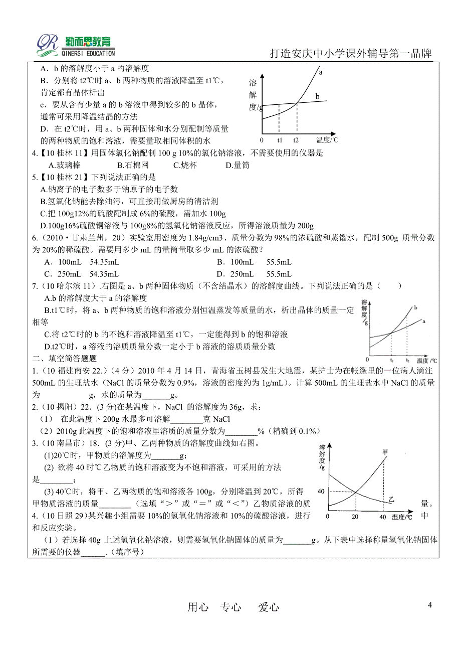 与溶液有关的计算_第4页