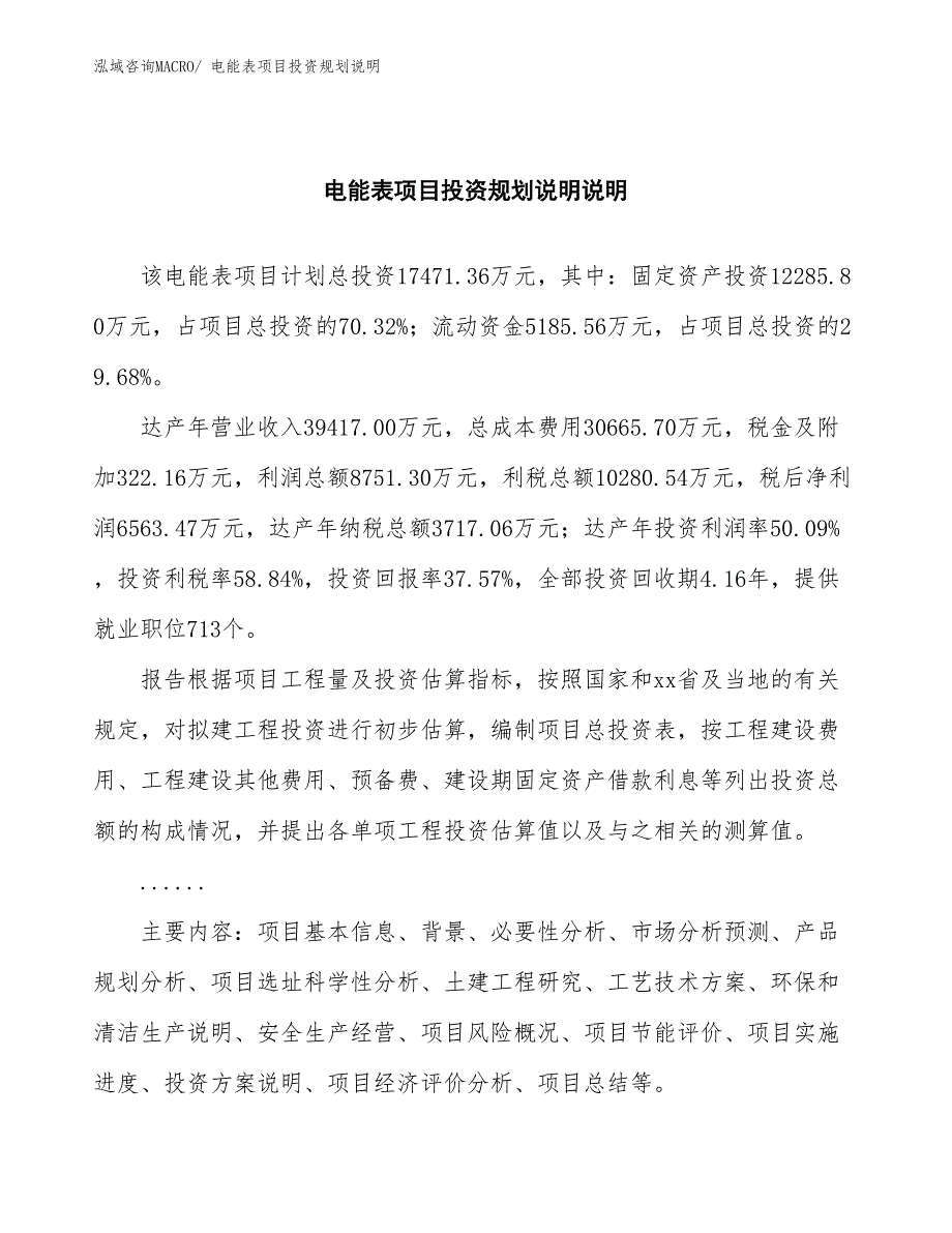 电能表项目投资规划说明_第2页