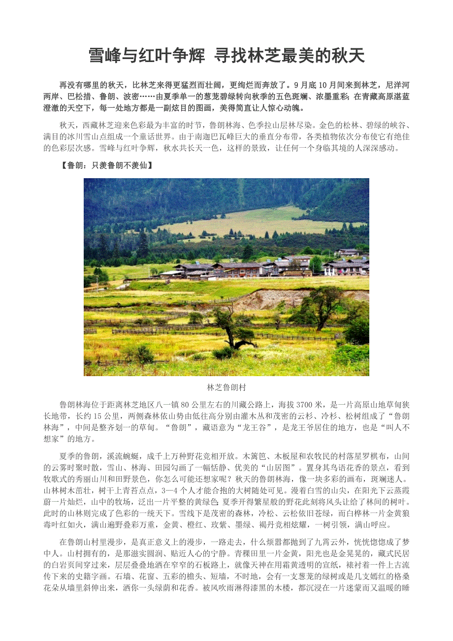 雪峰与红叶争辉寻找林芝最美的秋天_第1页
