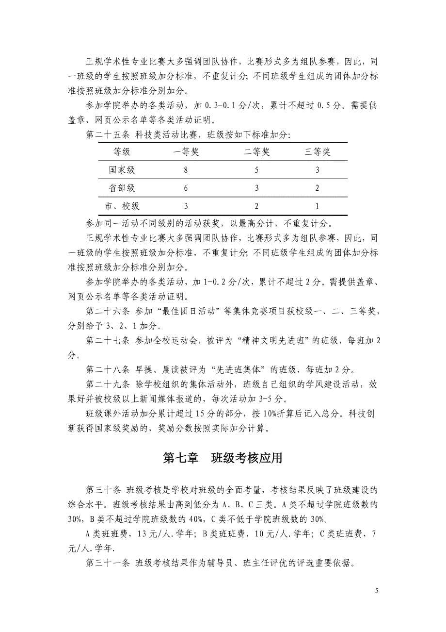青岛理工大学班级考核办法（2-24）_第5页