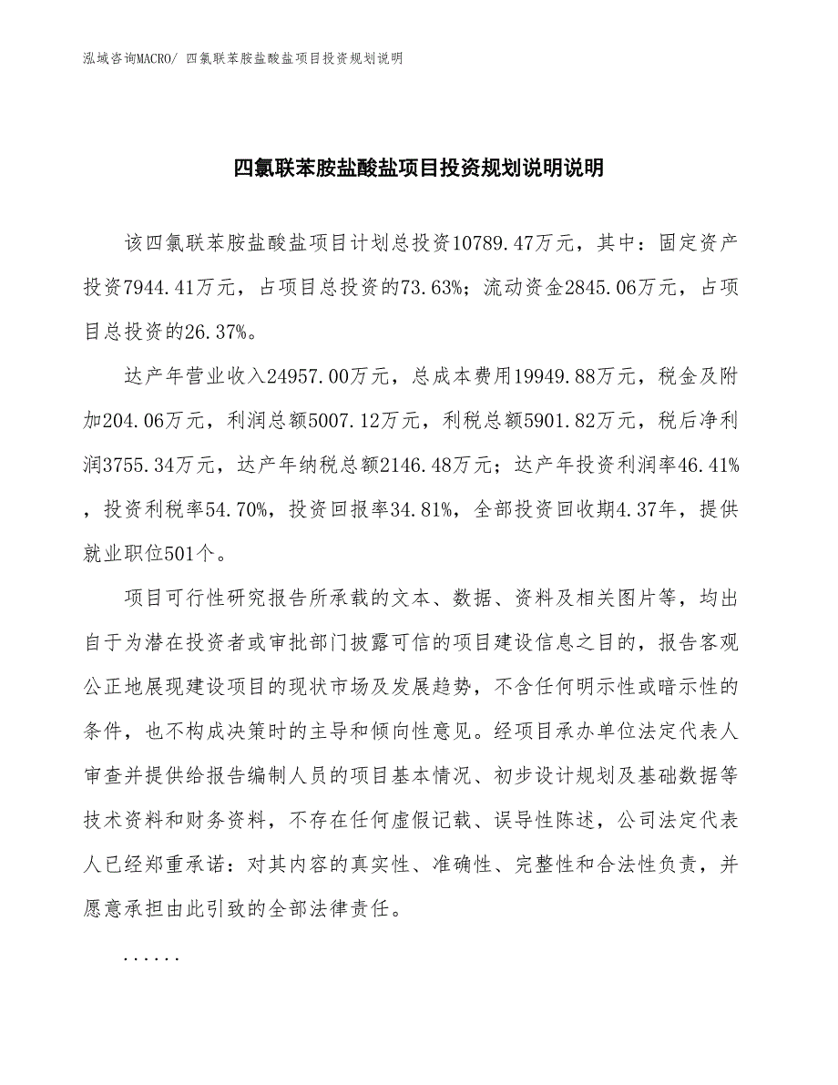 四氯联苯胺盐酸盐项目投资规划说明_第2页