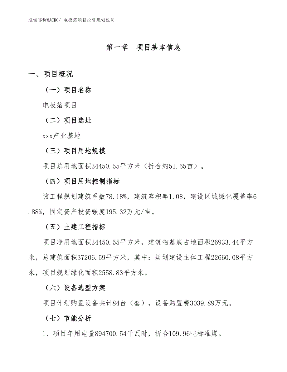 电极箔项目投资规划说明_第3页