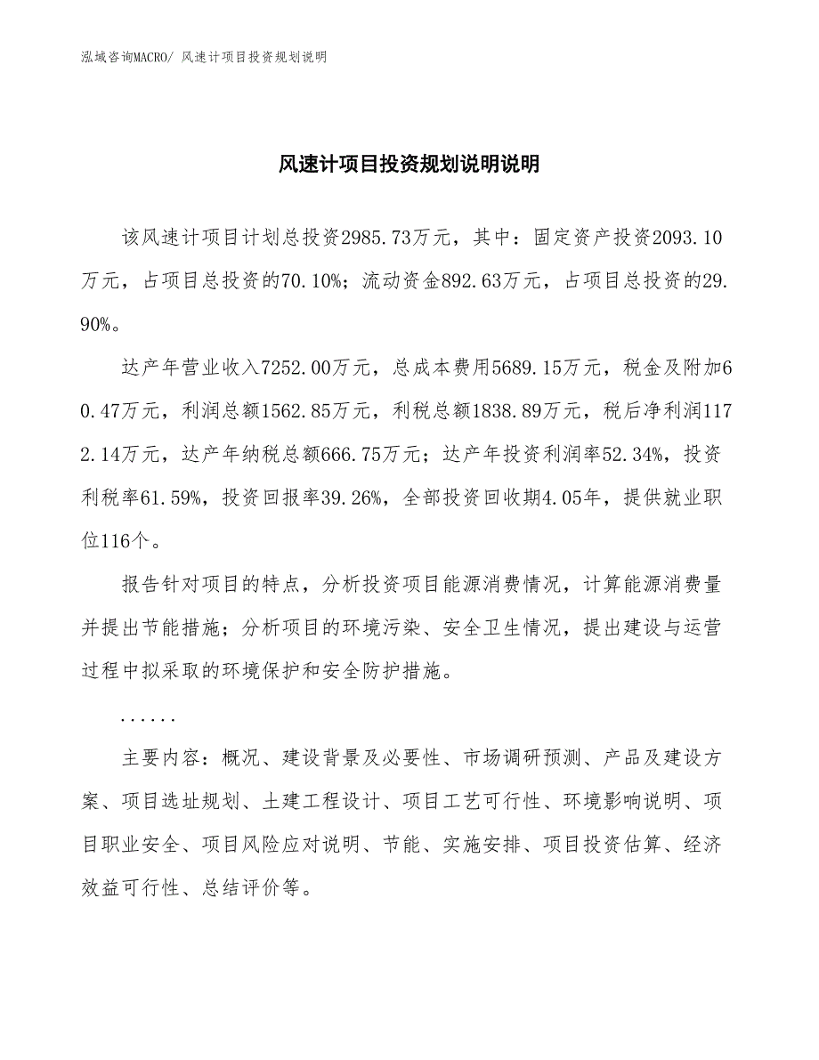 风速计项目投资规划说明_第2页