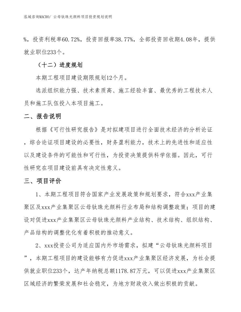 云母钛珠光颜料项目投资规划说明_第5页