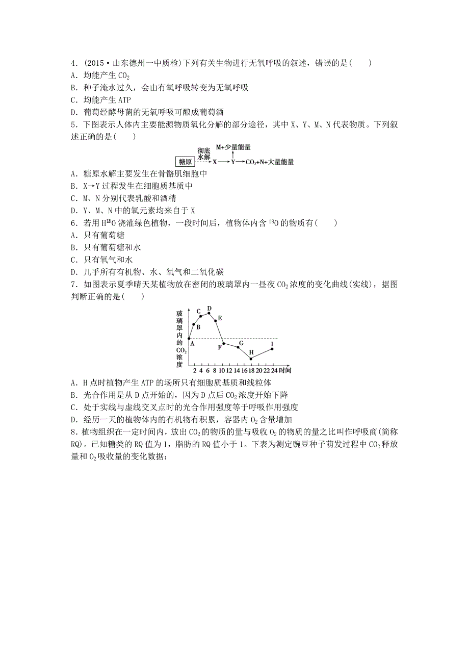 优化探究2016届高三生物二轮复习 特色专项训练（二）细胞的代谢_第2页