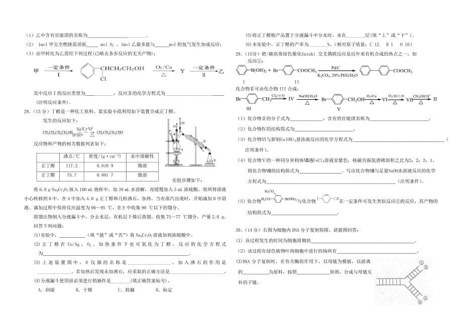 广东省茂名市第十七中学2015-2016学年高二理综上学期期中试题_第5页