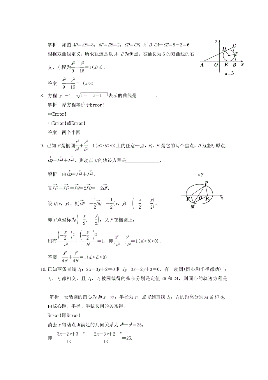 2016高考数学大一轮复习 9.9曲线与方程试题 理 苏教版_第2页