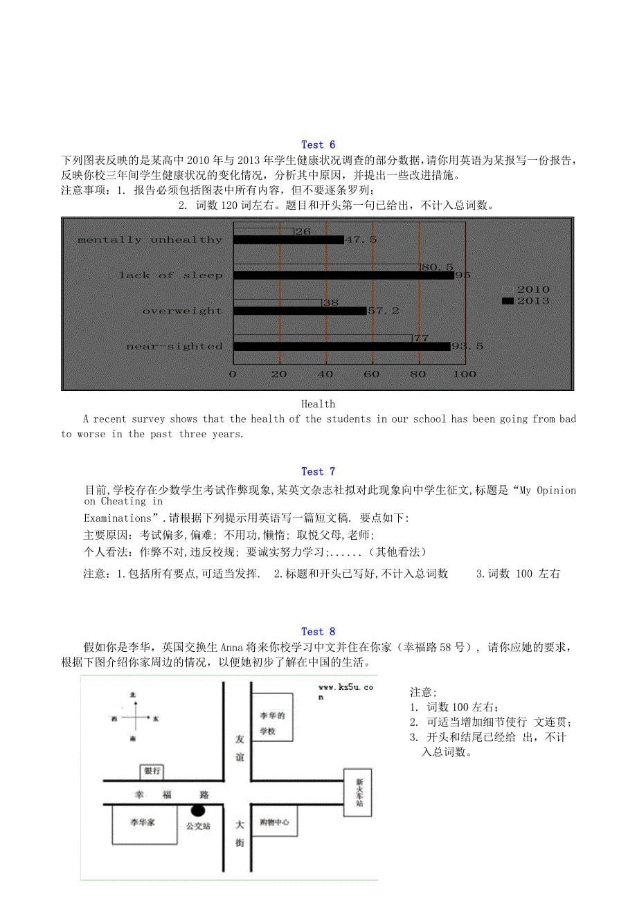 2016高考英语书面表达集训（一）_第5页