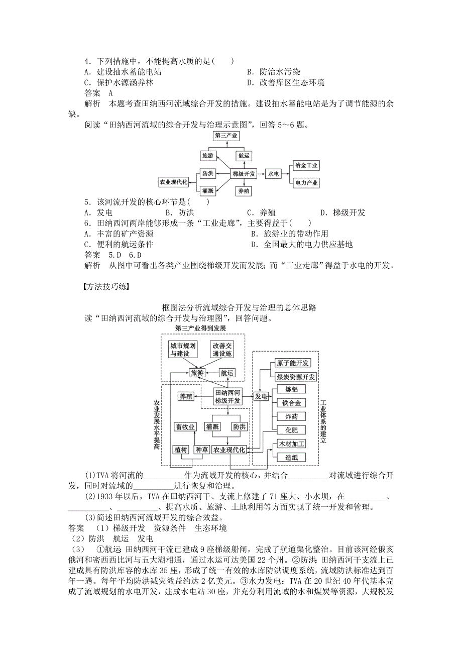 新2015-2016学年高中地理 第三章 第二节 第2课时 流域的综合开发课时作业 新人教版必修3_第2页