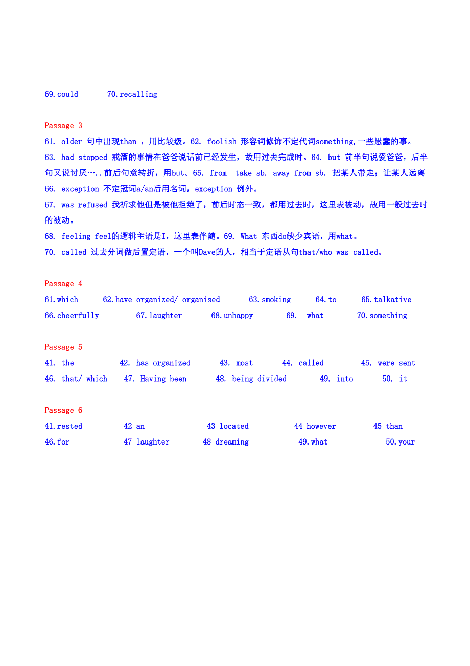 2016高考英语增分专练 语法填空集训（六）_第4页