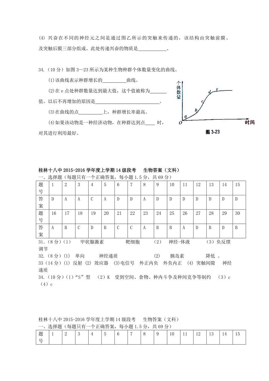 广西2015-2016学年高二生物上学期段考试题 文_第5页