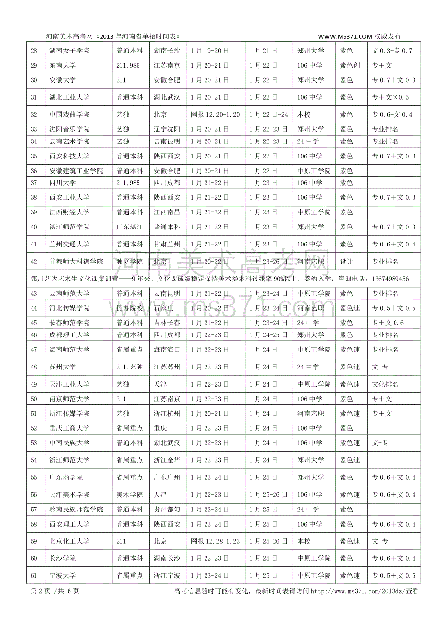 2013河南美术单招时间_第2页