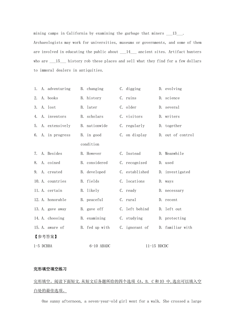 上海市2016高考英语二轮复习 完形填空练习（10）_第2页