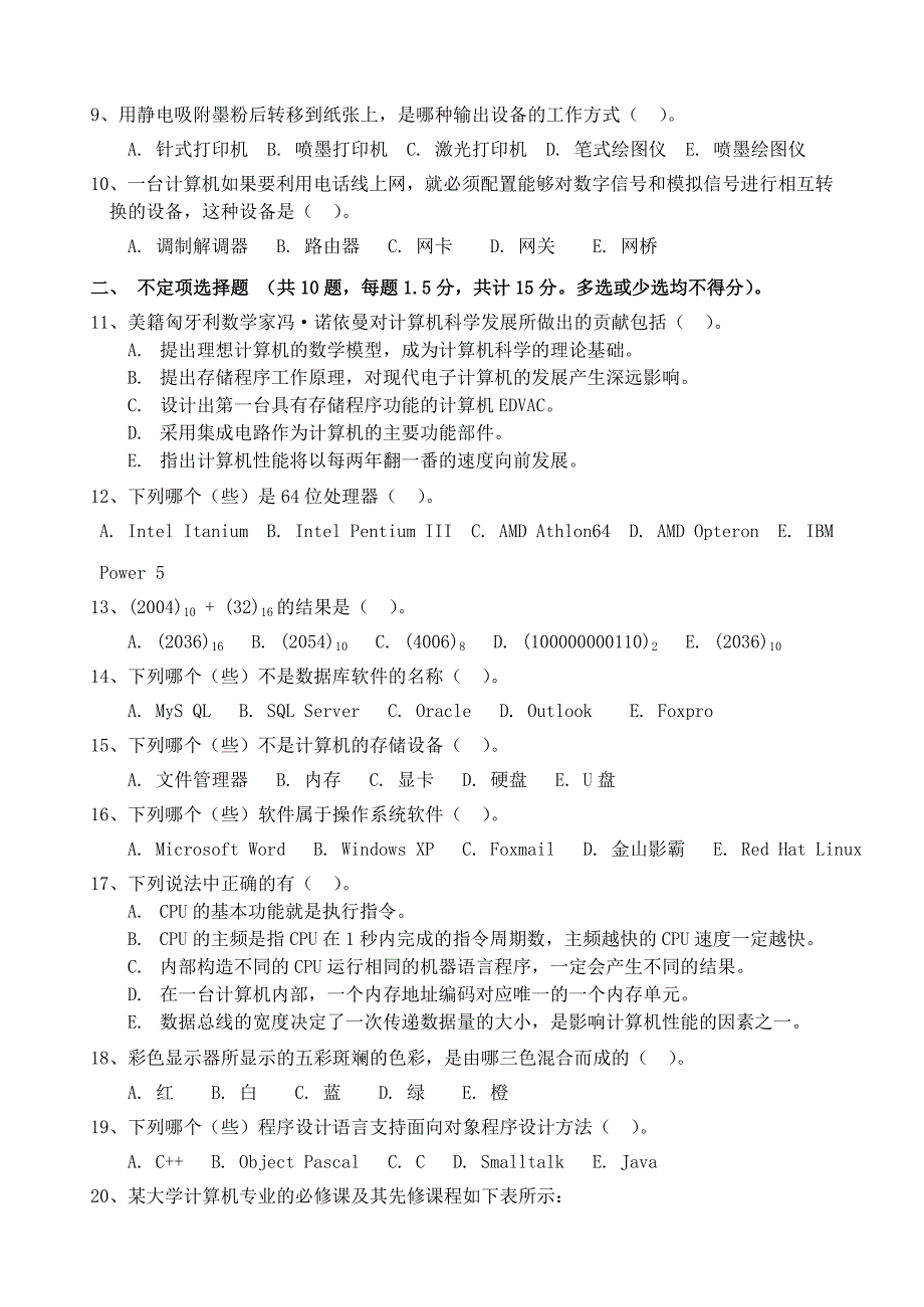 广东省汕头市金山中学高一信息技术 历年noip初赛试题04_第2页