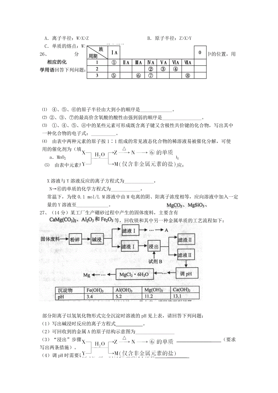 河北省师范大学附属中学东校区2016届高三化学上学期第一次阶段考试试题_第2页