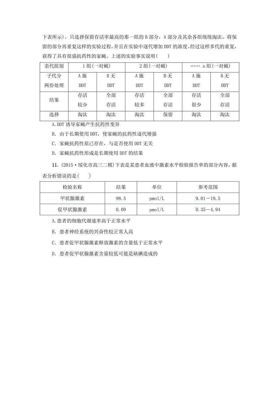 新坐标2016版高考生物二轮复习 题型专项练3 曲线、柱形图及表格类_第5页