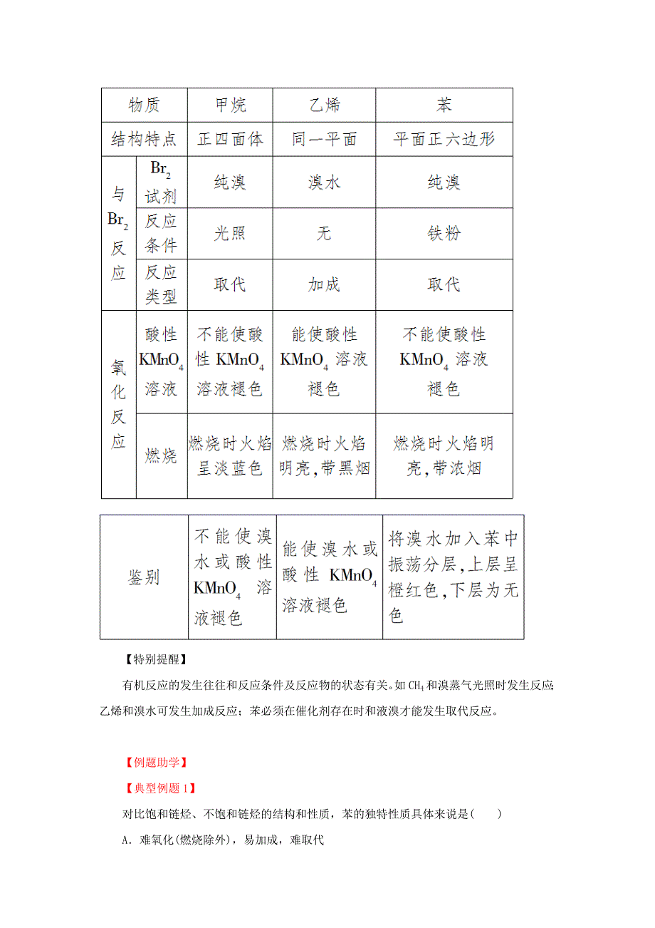 2015年高中化学 3.2.2苯要点讲练 新人教版必修2_第3页