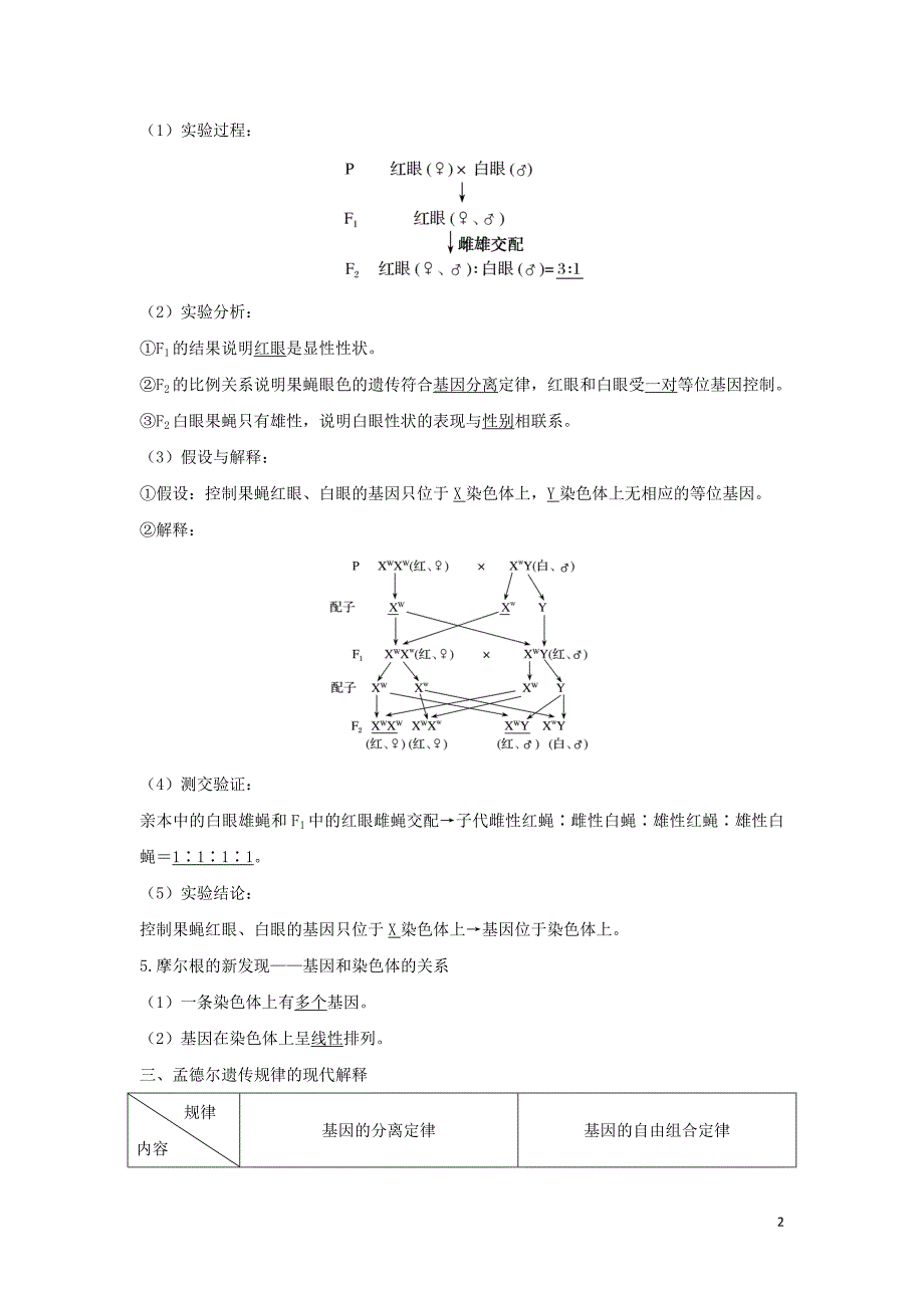 （新课改地区）2018-2019学年高中生物 第2章 基因和染色体的关系 第2节 基因在染色体上学案 新人教版必修2_第2页