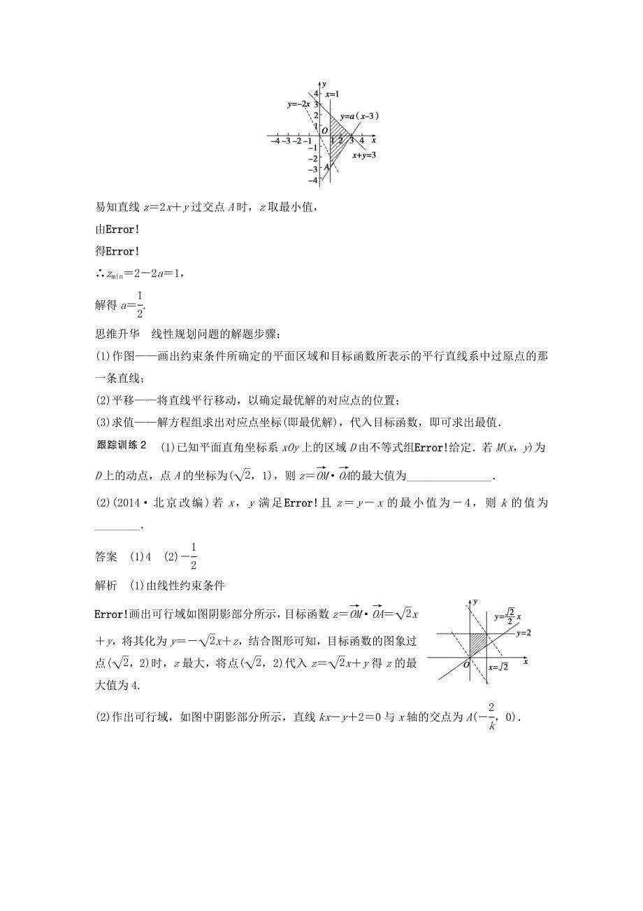 2016高考数学大一轮复习 7.3二元一次不等式（组）与简单的线性规划问题教师用书 理 苏教版_第5页