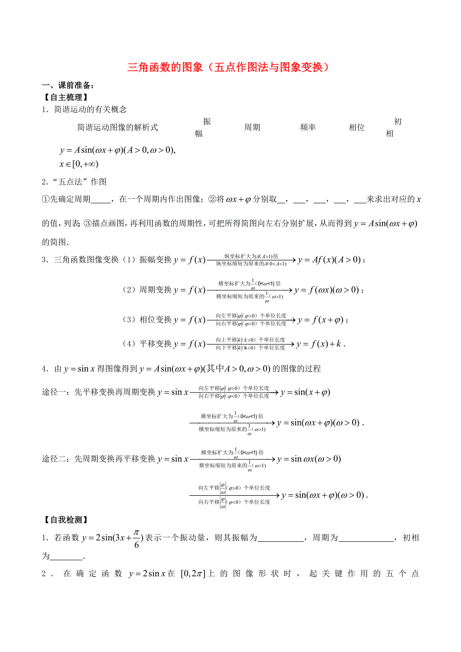 （新课标）高考数学一轮复习 名校尖子生培优大专题 三角函数的图象 新人教a版_第1页