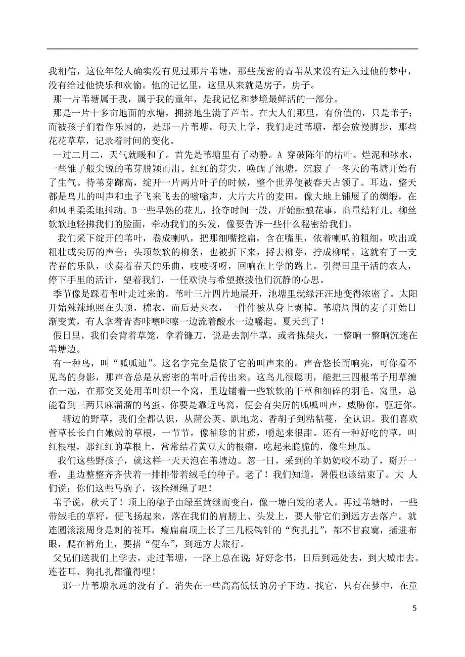 山东省单县希望初级中学2012-2013学年七年级数学3月教师自主命题试题 新人教版（12）_第5页