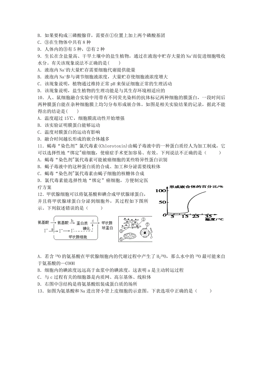 福建省师大附中2015-2016学年高二生物上学期期中试题（实验班）_第2页