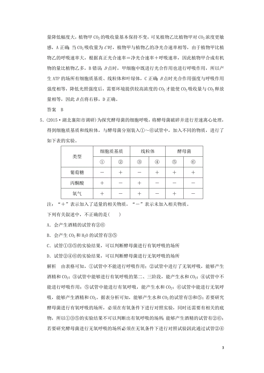 （江苏专用）2016高考生物二轮复习 第二单元 专题二 两大基础代谢-光合作用和细胞呼吸专题整合_第3页