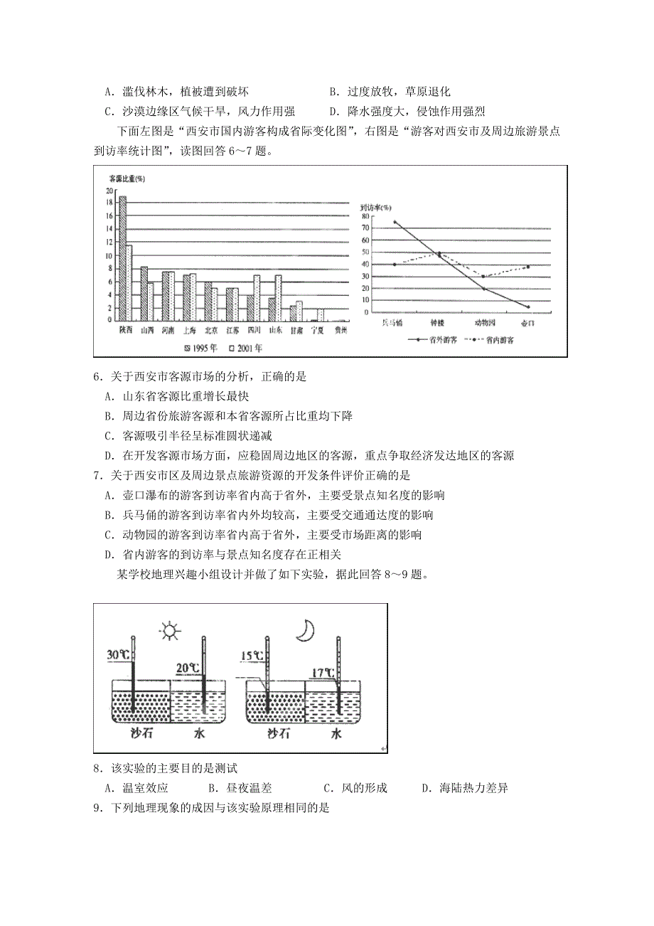 山西省2011-2012学年高二地理下学期期中考试试题 文【会员独享】_第2页