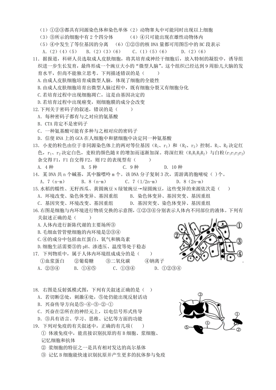 （新课标ⅱ第四辑）2016届高三生物第六次月考试题_第3页