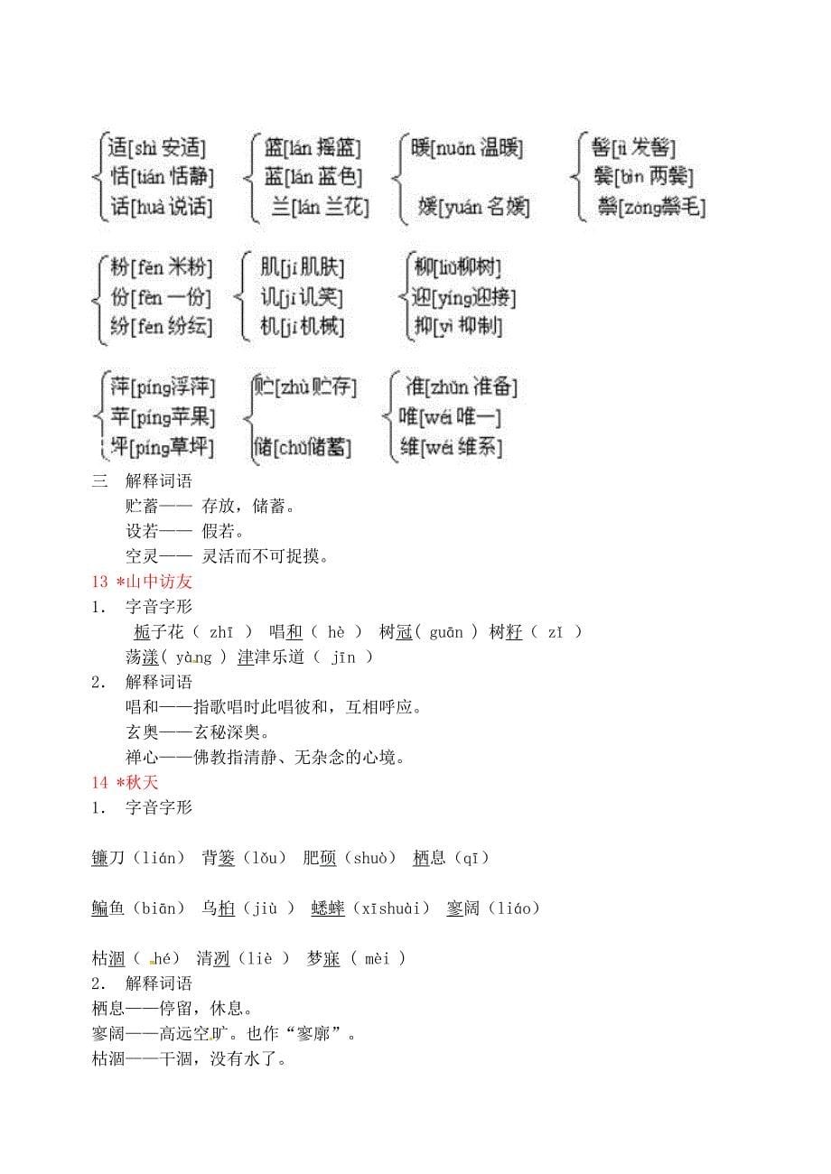 广东省中大附中三水实验学校七年级语文上册 字词专项复习 新人教版_第5页