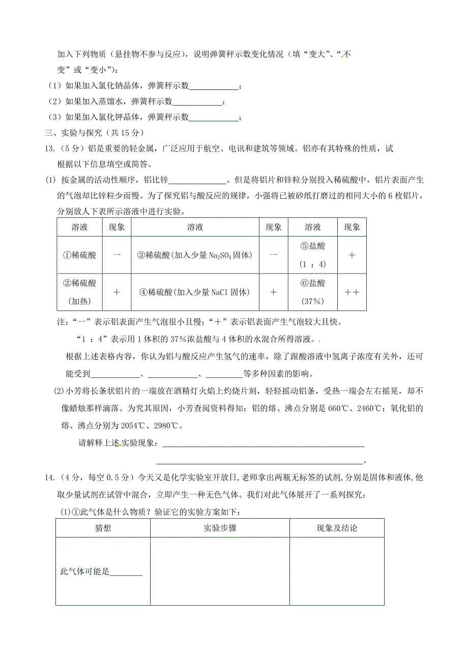 山东省陵县2012届九年级化学第二次练兵考试试题（无答案）_第3页