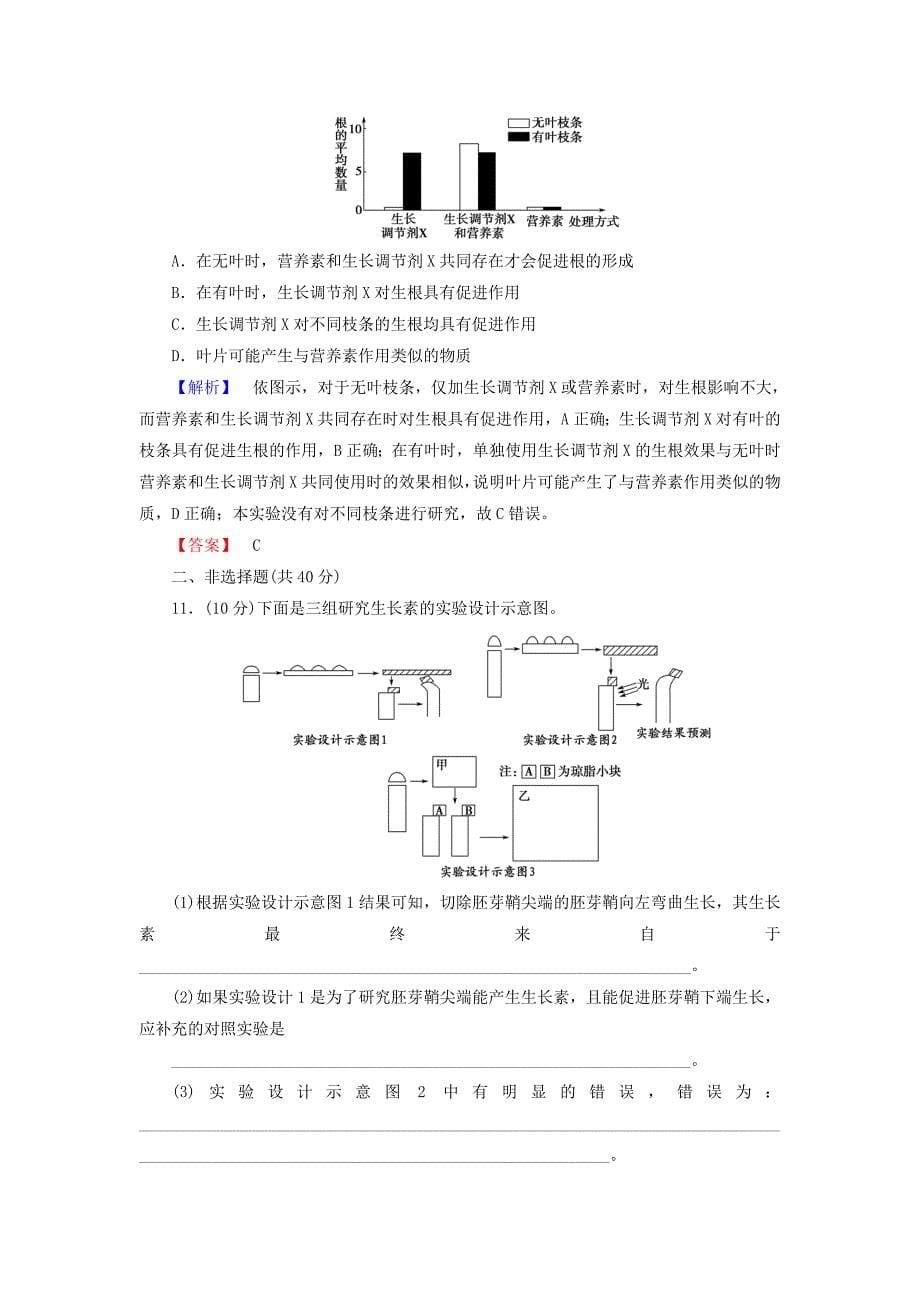 2014届高考生物一轮复习 第1、2、3章人体的内环境和稳态 动物和人体生命活动的调节 植物的激素调节（28）课后作业（含解析）新人教版必修3_第5页