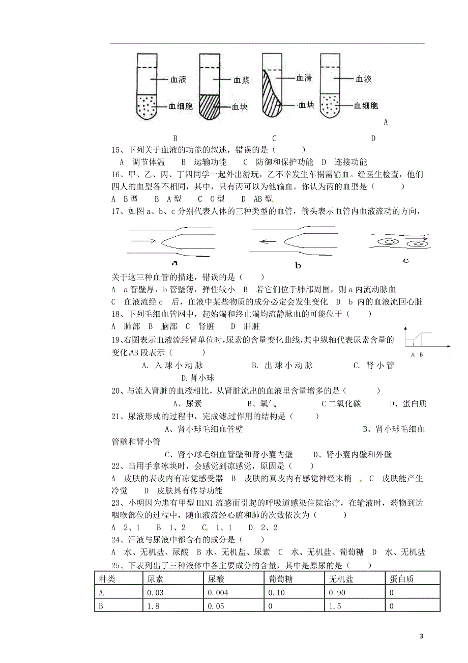 山东省东营市2012-2013学年七年级生物上学期期中调研考试试题_第3页