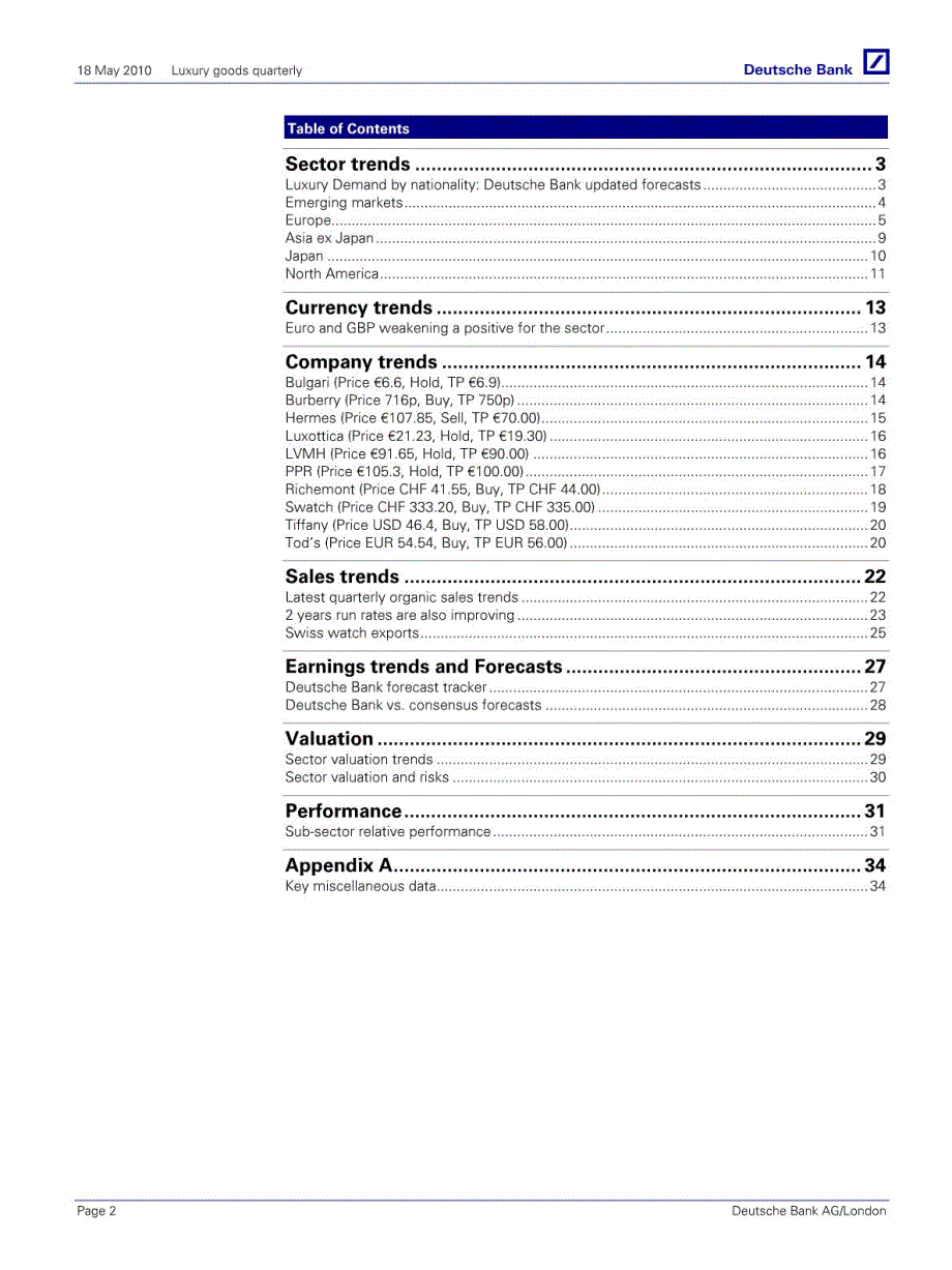 德意志银行 2010年全球奢侈品行业研究报告_第2页