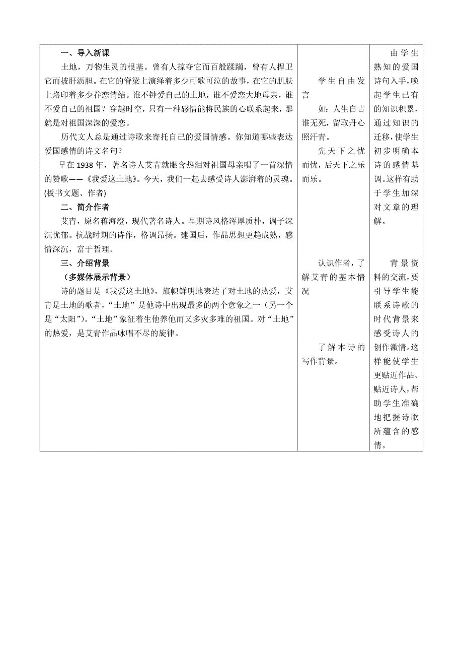 1.1 诗两首我爱这土地 教案（新人教版九年级下）.doc_第2页