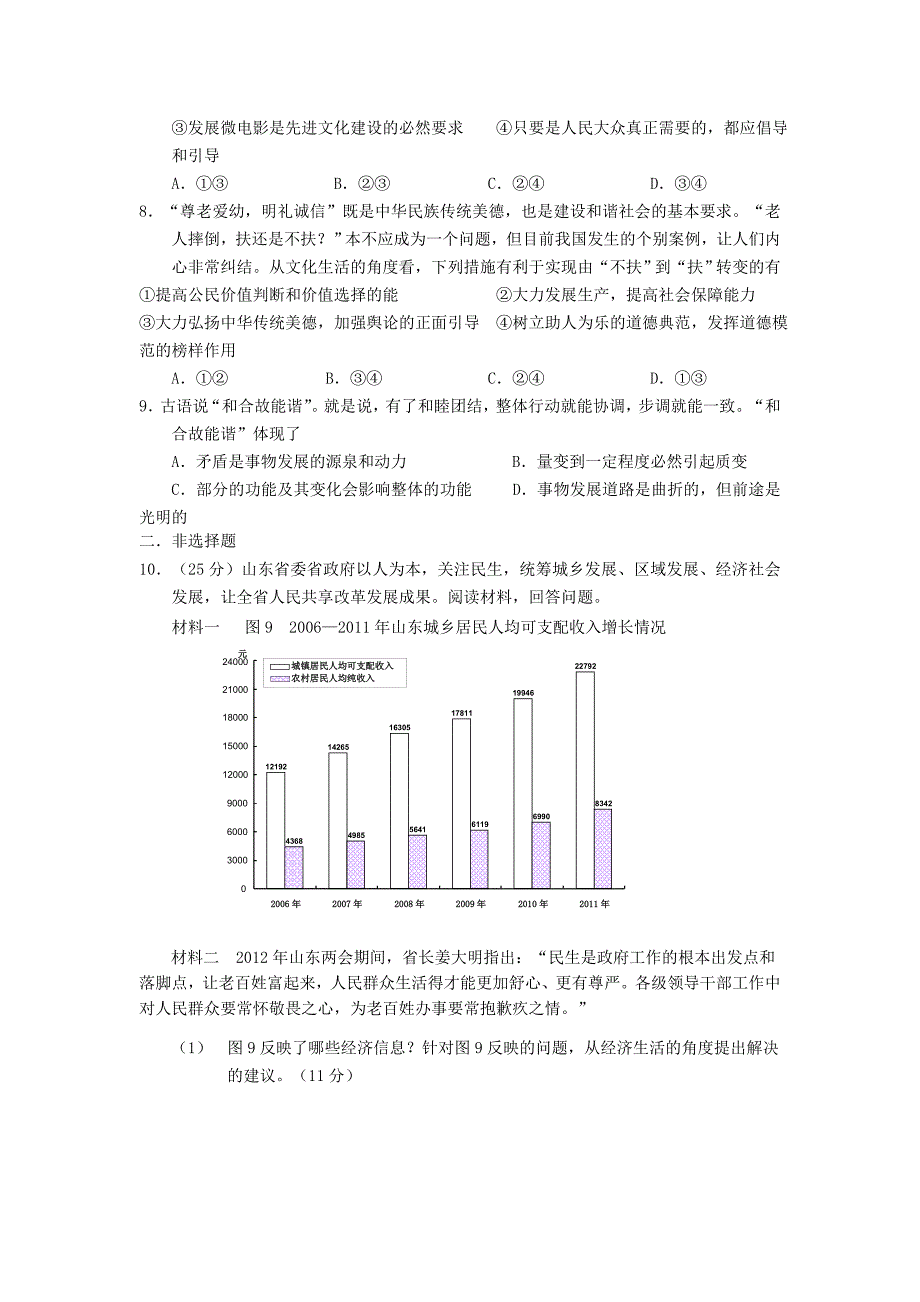 2012年高考政治备考考前热身练习4_第2页