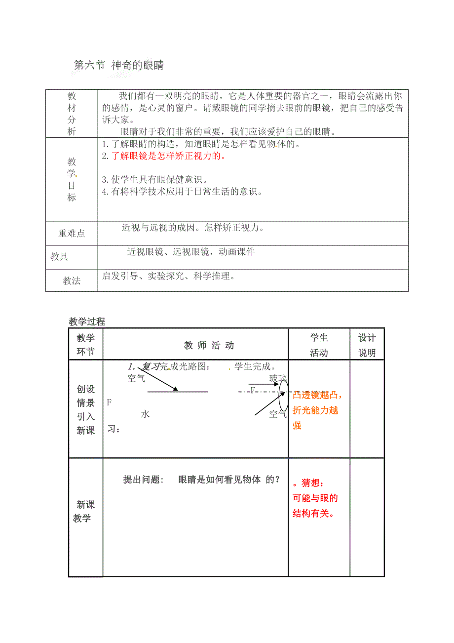 1.5 神奇的“眼睛”教案（沪科版八年级全册）.doc_第1页