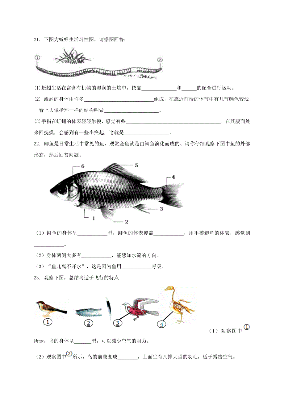 山东省临沂市兰陵县2017-2018学年八年级生物上学期第一次月考试题_第4页