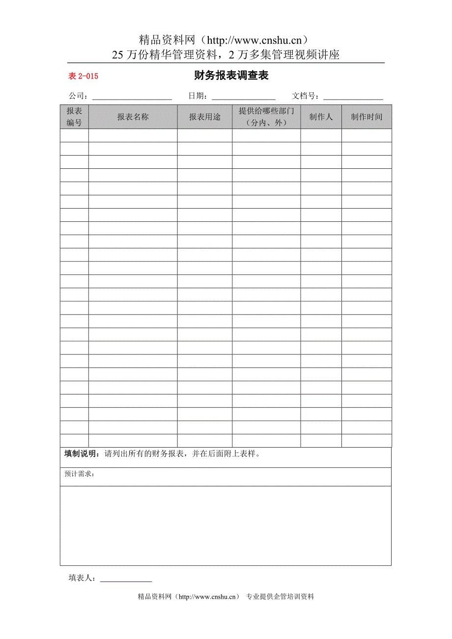 财务报表调查表.doc_第1页