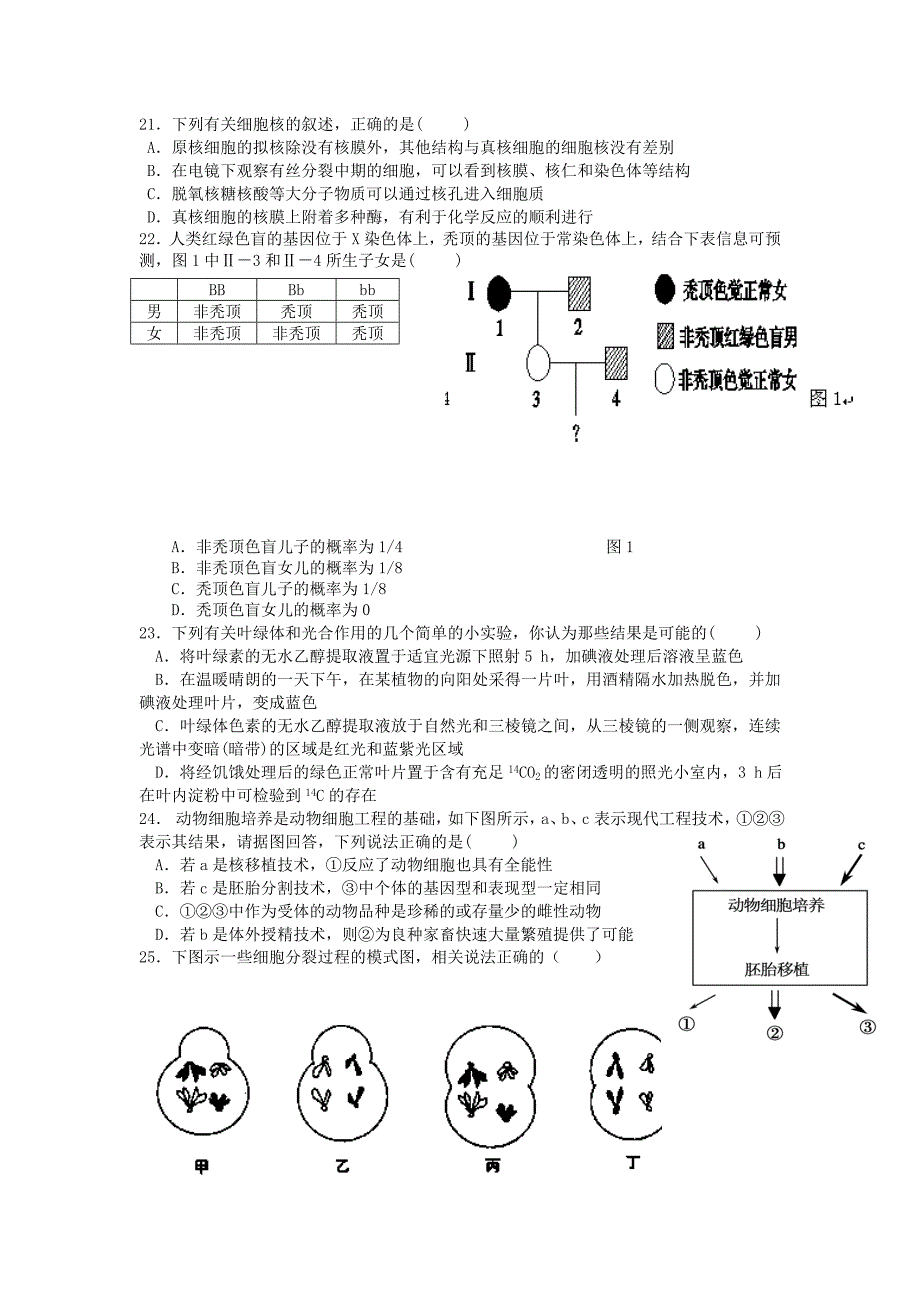 江苏省扬州市江都区丁沟中学2014届高三生物10月月考试题（无答案）新人教版_第4页