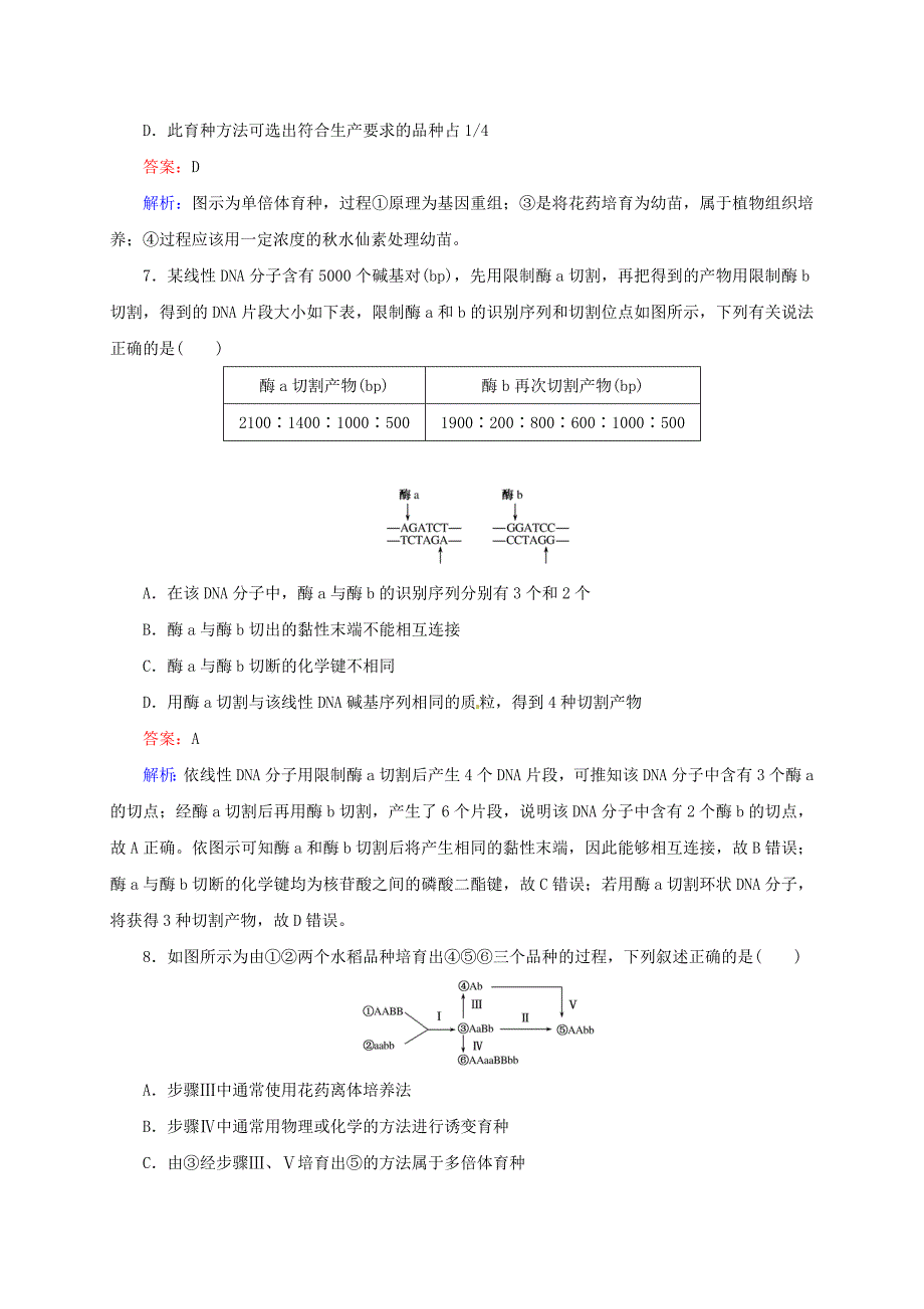 （新课标通用）2014高考生物一轮复习 第23讲 从杂交育种到基因工程_第3页